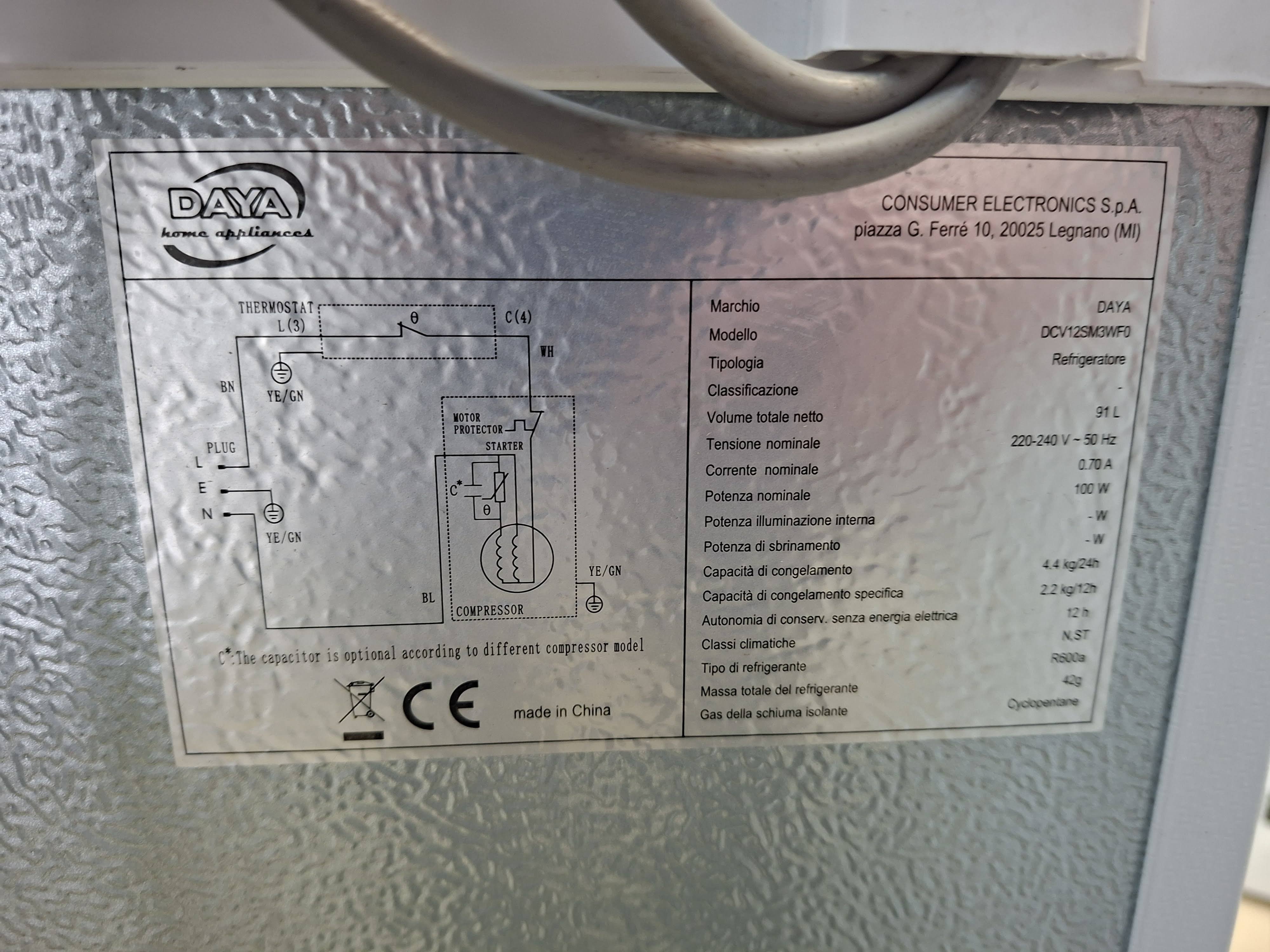 Zamrzivač Daya DCV12SM3WF0, 85cm