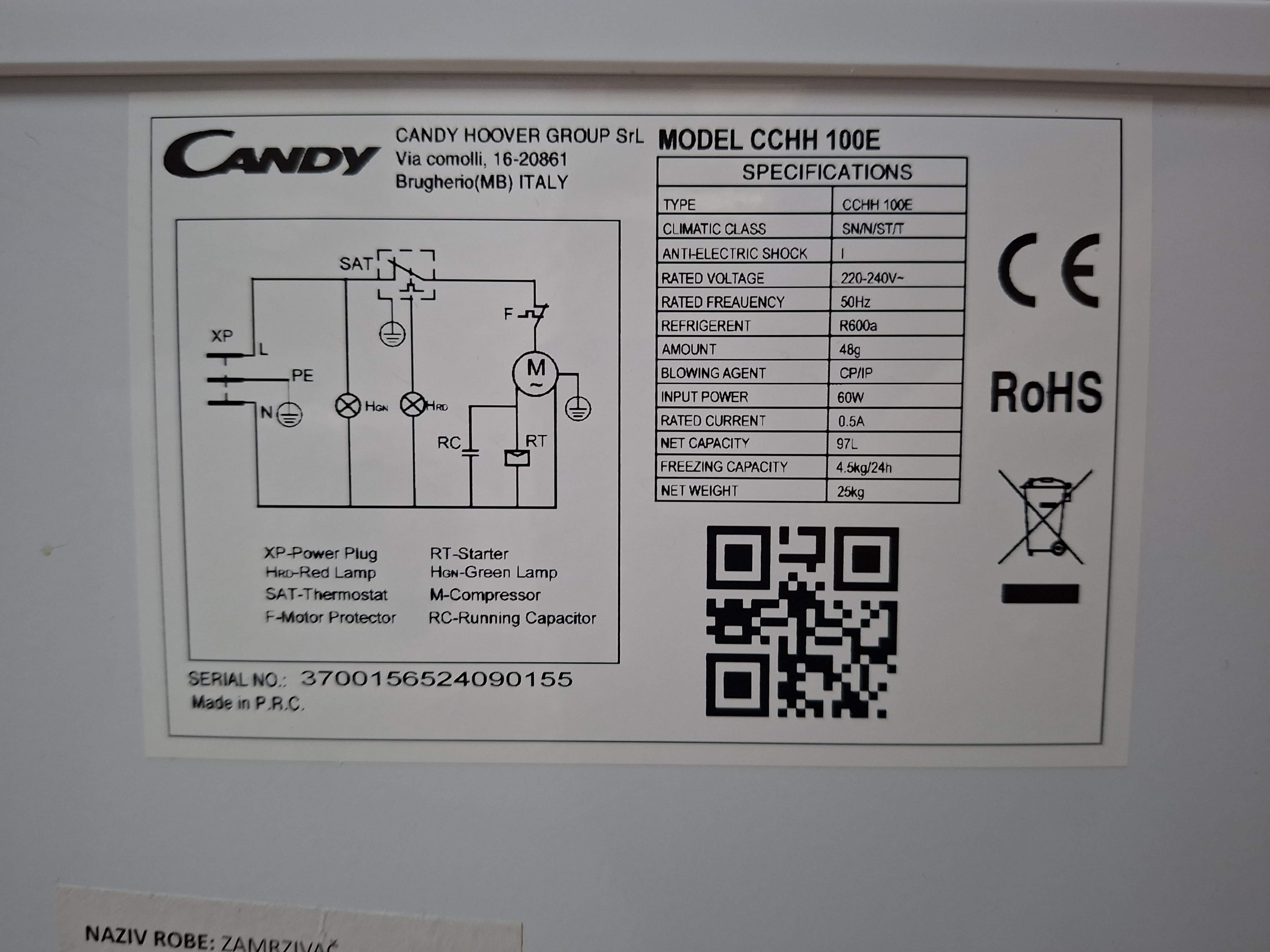 Zamrzivač sandučar Candy CCHH 100E (2) , 97L