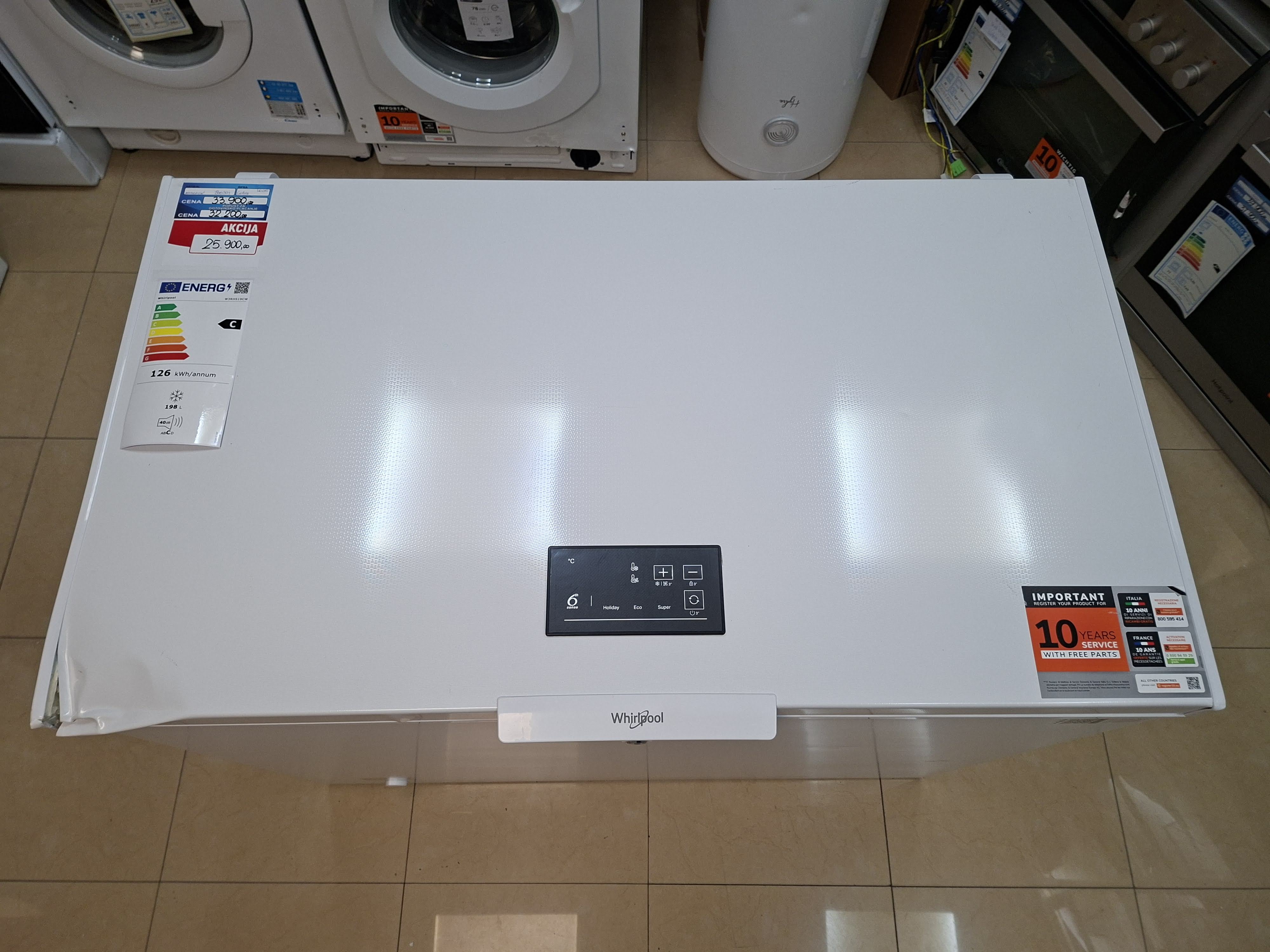 Zamrzivač sandučar Whirlpool  W3RHS19CW , 198 litara
